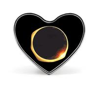 Total Solar Eclipse Cute Lapel Pins Heart Brooch Tie Suit Dress Accessories for Men Women Wedding Birthday