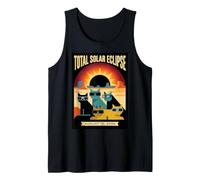 Total Solar Eclipse Funny Cats Wearing Glasses August 2026 Tank Top