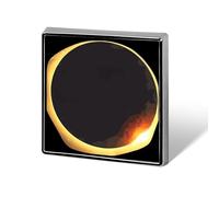 Total Solar Eclipse Funny Lapel Pins Square Brooch Tie Suit Dress Accessories for Men Women Wedding Birthday