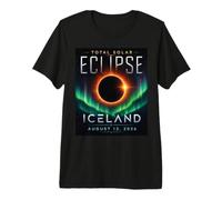 Total Solar Eclipse Iceland August 12 2026 Aurora Travel Sky Premium T-Shirt