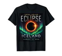 Total Solar Eclipse Iceland August 12 2026 Aurora Travel Sky T-Shirt