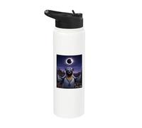 Total Solar Eclipse Iceland Puffin Selfie August 12 2026 Stainless Steel Insulated Water Bottle