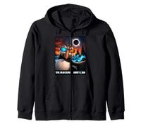 Total Solar Eclipse Iceland Puffin Selfie August 12 2026 Zip Hoodie