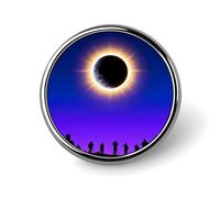 Total Solar Eclipse Lapel Pin Cute Metal Brooch Pin Fashionable Round Badge for Shirts, Hats, Jackets Unique Fashion Accessories Gift for Men & Women