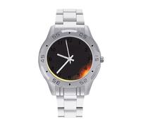 Total Solar Eclipse Men's Business Watch Fashion Stainless Steel Wristwatches Custom Easy Read Watches for Women