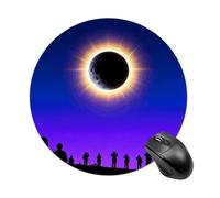 Total Solar Eclipse Mouse Pad Round Laptop Mouse Mat Cute Computer Mousepad Keyboard Pad Non-Slip Desk Pads for Gaming Office Work Home