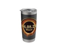 Total Solar Eclipse Path of Totality Illinois April 8 2024 Stainless Steel Insulated Tumbler