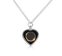 Total Solar Eclipse Personalized Pet Urn Necklace Keepsake Urn Pendant Cremation Jewelry Gifts for Dog Cat Lover