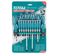 Total Tools 18 PIECE MAGNETIC SCREWDRIVER Precision Set with Soft Grip THT250618