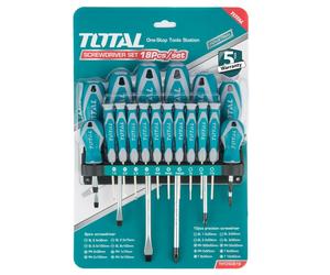 Total Tools 18 PIECE MAGNETIC SCREWDRIVER Precision Set with Soft Grip THT250618