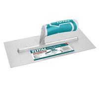 TOTAL - Wall Smoothing Trowel | Carbon Steel for Plaster & Mortar | Open Bi-Material Handle | Precision Masonry Tool | Ideal for Construction | Incorporates Tool Belt Use, Blue