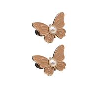Totaladdly 2-Pack Detachable Butterfly Clips, 2-Pack Detachable Butterfly Clips, Reusable Pantwaist Tightener, Buttons Pins for Loose Jeans (2pcs-Khaki)