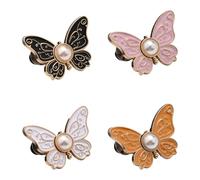 Totaladdly 2-Pack Detachable Butterfly Clips, 2-Pack Detachable Butterfly Clips, Reusable Pantwaist Tightener, Buttons Pins for Loose Jeans (4pcs-1)