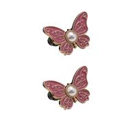 Totaladdly 2-Pack Detachable Butterfly Clips, 2-Pack Detachable Butterfly Clips, Reusable Pantwaist Tightener, Buttons Pins for Loose Jeans (2pcs-Purple)