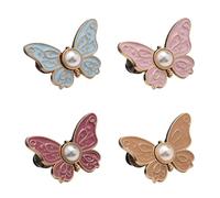 Totaladdly 2-Pack Detachable Butterfly Clips, 2-Pack Detachable Butterfly Clips, Reusable Pantwaist Tightener, Buttons Pins for Loose Jeans (4pcs-2)