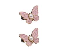 Totaladdly 2-Pack Detachable Butterfly Clips, 2-Pack Detachable Butterfly Clips, Reusable Pantwaist Tightener, Buttons Pins for Loose Jeans (2pcs-Pink)