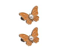 Totaladdly 2-Pack Detachable Butterfly Clips, 2-Pack Detachable Butterfly Clips, Reusable Pantwaist Tightener, Buttons Pins for Loose Jeans (2pcs-Orange)