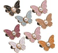 Totaladdly 2-Pack Detachable Butterfly Clips, 2-Pack Detachable Butterfly Clips, Reusable Pantwaist Tightener, Buttons Pins for Loose Jeans (8pcs)
