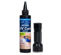 TotalBoat 200g UV Cure Clear Acrylic Resin with UV Flashlight for Resin Curing - Kit for DIY Jewelry Making, Small Resin Crafts, and Protective Coating