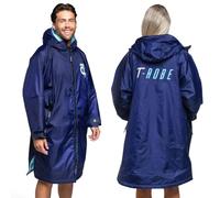 Totalcool T-Robe Kids Quick Dry Sherpa Fleece Lined Waterproof Changing Robe - Oversize Swimming Robe for Surfing - Hooded Beach Towel for Children - Purple/Blue - X-Small