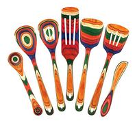 Totally Bamboo Baltique Marrakesh Collection 7 Piece Cooking Utensil Set, Safe for Nonstick