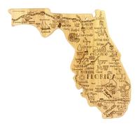 Totally Bamboo Destination Florida State Shaped Cutting Board Charcuterie and Cheese Serving Board - Florida Gift for Home D?cor or Everyday Kitchen