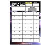 Totally Bonkers - Bonus Ball (40) Fundraising Scratch Cards - 40 Square - A6 (148x105mm) -10 Pack - TB0024 - Blind Card
