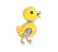 Totally Dazzled Enamel Rhinestone Alloy Little Yellow Duck Brooch Duck Brooch Fashion Pearl Cactus Corsage Women's Suit Coat Brooch Jewelry 1pc Flower Diamond (Yellow, One Size)