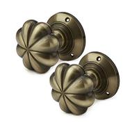 Totally Decor Laura Ashley x 2 Sprung Internal Door Handles in Antique Brass, Door Twisted Pulls.