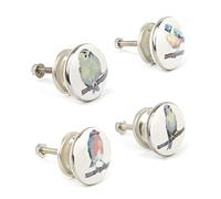 Totally Decor Laura Ashley x 4 Ceramic Bird Illustration Draw Pulls. Ceramic Knobs Door Handle Cabinet Drawer Puller Cupboard Pull for Cupboards, Wardrobe, Drawer, Dresser, Chest