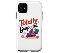 Totally Grape-Ful Smiling Grapes Fun Words Case for iPhone 11