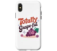 Totally Grape-Ful Smiling Grapes Fun Words Case for iPhone X/XS