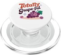 Totally Grape-Ful Smiling Grapes Fun Words PopSockets PopGrip for MagSafe