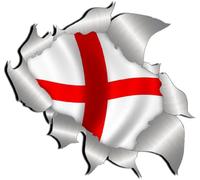 Totally Graphics Extra Large size St George England Metal Rip Open Sticker