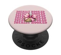 Totally Hooked Crocheting Crocheter Knitting Yarn Girl Mom PopSockets Adhesive PopGrip