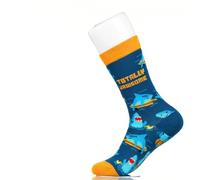 Totally Jawsome, Fancy Colorful Cotton Comfy Novelty Funny Dress Socks Unisex, ANIMALS Patterned Cool Design Gift, Women's 5.5-9.5, Men's 4.5-7.5, Unisex 36-40