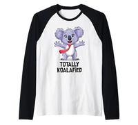 Totally Koalafied Funny Animal Pun Raglan Baseball Tee