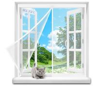 Totally Magnetic Window Fly Screen 160x215cm Double Single Door Mesh Car with Hook and Loop Tape Durable Garage Screen Cover Kit Garage Door Curtain White