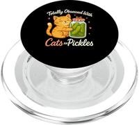 Totally Obsessed with Cats and Pickles Cute Cat Pickle Jar PopSockets PopGrip for MagSafe