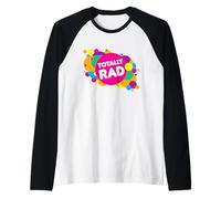 Totally Rad 80s Retro Graphic Bright Memphis Design Raglan Baseball Tee