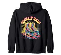 Totally Rad Retro Roller Skates 80s Roller Disco Zip Hoodie