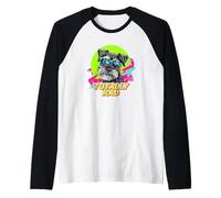 Totally Rad Retro Vintage 80s 90s Miniature Schnauzer Lover Raglan Baseball Tee