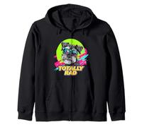 Totally Rad Retro Vintage 80s 90s Miniature Schnauzer Lover Zip Hoodie