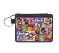 Totally Spies! Wallet, Coin Purse, Totally Spies Poses and Gadget Blocks Purple Multi Color, Canvas