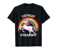 Totally Straight Gay Unicorn Rainbow Pride Lesbian LGBT T-Shirt