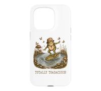 Totally Toadacious Whimsical Surfing Frog Cottagecore Case for iPhone 15 Pro