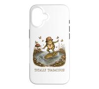 Totally Toadacious Whimsical Surfing Frog Cottagecore Case for iPhone 16