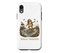 Totally Toadacious Whimsical Surfing Frog Cottagecore Case for iPhone XR