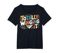 Totally Winging IT T-Shirt, Women's Plus, Black, 2X