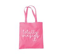 Totally Winging It - Tote Shopping Bag - Funny Slogan Life One size pink
